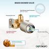 imagegotonovo Dual 2 in 1 Shower Head Kit High Pressure Combo System Shower Faucet 6 Modes ABS Handheld Spray Shower Trim Kit with Valve Shower Head and Handle Set Brushed GoldBrushed Nickel