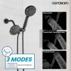 imagegotonovo Dual 2 in 1 Shower Head Kit High Pressure Combo System Shower Faucet 6 Modes ABS Handheld Spray Shower Trim Kit with Valve Shower Head and Handle Set Brushed GoldMatte Black