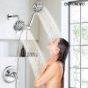 imagegotonovo Dual 2 in 1 Shower Head Kit High Pressure Combo System Shower Faucet 6 Modes ABS Handheld Spray Shower Trim Kit with Valve Shower Head and Handle Set Brushed GoldPolished Chrome