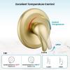 imagegotonovo Dual 2 in 1 Shower Head Kit High Pressure Combo System Shower Faucet 6 Modes ABS Handheld Spray Shower Trim Kit with Valve Shower Head and Handle Set Brushed GoldBrushed Gold