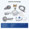 imagegotonovo Dual 2 in 1 Shower Head Kit High Pressure Combo System Shower Faucet 6 Modes ABS Handheld Spray Shower Trim Kit with Valve Shower Head and Handle Set Brushed GoldPolished Chrome