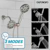 imagegotonovo Dual 2 in 1 Shower Head Kit High Pressure Combo System Shower Faucet 6 Modes ABS Handheld Spray Shower Trim Kit with Valve Shower Head and Handle Set Brushed GoldBrushed Nickel