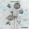 imagegotonovo Dual 2 in 1 Shower Head Kit High Pressure Combo System Shower Faucet 6 Modes ABS Handheld Spray Shower Trim Kit with Valve Shower Head and Handle Set Brushed GoldBrushed Nickel