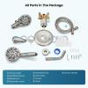 imagegotonovo Dual 2 in 1 Shower Head Kit High Pressure Combo System Shower Faucet 6 Modes ABS Handheld Spray Shower Trim Kit with Valve Shower Head and Handle Set Brushed GoldBrushed Nickel