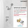 imagegotonovo Dual 2 in 1 Shower Head Kit High Pressure Combo System Shower Faucet 6 Modes ABS Handheld Spray Shower Trim Kit with Valve Shower Head and Handle Set Brushed GoldPolished Chrome