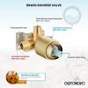 imagegotonovo Dual 2 in 1 Shower Head Kit High Pressure Combo System Shower Faucet 6 Modes ABS Handheld Spray Shower Trim Kit with Valve Shower Head and Handle Set Brushed GoldBrushed Gold