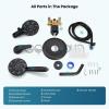 imagegotonovo Dual 2 in 1 Shower Head Kit High Pressure Combo System Shower Faucet 6 Modes ABS Handheld Spray Shower Trim Kit with Valve Shower Head and Handle Set Brushed GoldMatte Black