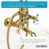imagegotonovo Exposed Bathroom Shower System Vintage Shower Fixture 8 Inch Rainfall Shower Head Handheld Spray Tub Filler Brass Pipe 3Function Wall Mount Double Cross Knobs Antique BrassPolished Gold