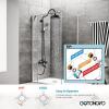 imagegotonovo Exposed Bathroom Shower System Vintage Shower Fixture 8 Inch Rainfall Shower Head Handheld Spray Tub Filler Brass Pipe 3Function Wall Mount Double Cross Knobs Antique BrassMatte Black