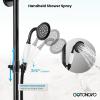 imagegotonovo Exposed Bathroom Shower System Vintage Shower Fixture 8 Inch Rainfall Shower Head Handheld Spray Tub Filler Brass Pipe 3Function Wall Mount Double Cross Knobs Antique BrassOil Rubbed Bronze