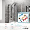 imagegotonovo Exposed Bathroom Shower System Vintage Shower Fixture 8 Inch Rainfall Shower Head Handheld Spray Tub Filler Brass Pipe 3Function Wall Mount Double Cross Knobs Antique BrassOil Rubbed Bronze