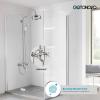 imagegotonovo Exposed Bathroom Shower System Vintage Shower Fixture 8 Inch Rainfall Shower Head Handheld Spray Tub Filler Brass Pipe 3Function Wall Mount Double Cross Knobs Antique BrassBrushed Nickel