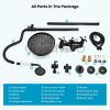 imagegotonovo Exposed Bathroom Shower System Vintage Shower Fixture 8 Inch Rainfall Shower Head Handheld Spray Tub Filler Brass Pipe 3Function Wall Mount Double Cross Knobs Antique BrassOil Rubbed Bronze
