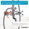 imagegotonovo Exposed Bathroom Shower System Vintage Shower Fixture 8 Inch Rainfall Shower Head Handheld Spray Tub Filler Brass Pipe 3Function Wall Mount Double Cross Knobs Antique BrassBrushed Nickel