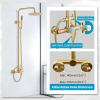 imagegotonovo Outdoor Shower Fixtures SUS304 Stainless Steel Rain Shower Kit Faucet High Pressure Wall Mount 2 Dual Function 8 Inch Showerhead and Handheld Spray Combo Single Handle Brushed GoldBrushed Gold