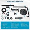imagegotonovo Outdoor Shower Fixtures SUS304 Stainless Steel Rain Shower Kit Faucet High Pressure Wall Mount 2 Dual Function 8 Inch Showerhead and Handheld Spray Combo Single Handle Brushed GoldMatte Black
