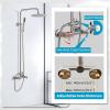 imagegotonovo Outdoor Shower Fixtures SUS304 Stainless Steel Rain Shower Kit Faucet High Pressure Wall Mount 2 Dual Function 8 Inch Showerhead and Handheld Spray Combo Single Handle Brushed GoldBrushed Nickel