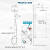 imagegotonovo Outdoor Shower Fixtures SUS304 Stainless Steel Rain Shower Kit Faucet High Pressure Wall Mount 2 Dual Function 8 Inch Showerhead and Handheld Spray Combo Single Handle Brushed GoldMatte Black