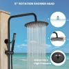 imagegotonovo Outdoor Shower Fixtures SUS304 Stainless Steel Rain Shower Kit Faucet High Pressure Wall Mount 2 Dual Function 8 Inch Showerhead and Handheld Spray Combo Single Handle Brushed GoldMatte Black
