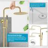 imagegotonovo Outdoor Shower Fixtures SUS304 Stainless Steel Rain Shower Kit Faucet High Pressure Wall Mount 2 Dual Function 8 Inch Showerhead and Handheld Spray Combo Single Handle Brushed GoldBrushed Gold
