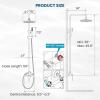 imagegotonovo Outdoor Shower Fixtures SUS304 Stainless Steel Rain Shower Kit Faucet High Pressure Wall Mount 2 Dual Function 8 Inch Showerhead and Handheld Spray Combo Single Handle Brushed GoldMatte Black