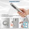 imagegotonovo Outdoor Shower Fixtures SUS304 Stainless Steel Rain Shower Kit Faucet High Pressure Wall Mount 2 Dual Function 8 Inch Showerhead and Handheld Spray Combo Single Handle Brushed GoldBrushed Nickel