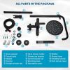 imagegotonovo Outdoor Shower Fixtures SUS304 Stainless Steel Rain Shower Kit Faucet High Pressure Wall Mount 2 Dual Function 8 Inch Showerhead and Handheld Spray Combo Single Handle Brushed GoldMatte Black
