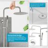 imagegotonovo Outdoor Shower Fixtures SUS304 Stainless Steel Rain Shower Kit Faucet High Pressure Wall Mount 2 Dual Function 8 Inch Showerhead and Handheld Spray Combo Single Handle Brushed GoldBrushed Nickel
