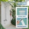imagegotonovo Outdoor Shower Fixtures SUS304 Stainless Steel Rain Shower Kit Faucet High Pressure Wall Mount 2 Dual Function 8 Inch Showerhead and Handheld Spray Combo Single Handle Brushed GoldBrushed Nickel