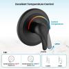 imagegotonovo Shower Faucet Set Bathroom Shower Head and Handle Set Complete 6 Settings 6 inch Rainfall Shower Head Kit High Pressure Shower System Combo Shower Trim Kit with Valve Brushed GoldMatte Black