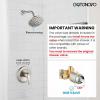 imagegotonovo Shower Faucet Set Bathroom Shower Head and Handle Set Complete 6 Settings 6 inch Rainfall Shower Head Kit High Pressure Shower System Combo Shower Trim Kit with Valve Brushed GoldBrushed Nickel