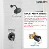 imagegotonovo Shower Faucet Set Bathroom Shower Head and Handle Set Complete 6 Settings 6 inch Rainfall Shower Head Kit High Pressure Shower System Combo Shower Trim Kit with Valve Brushed GoldOil Rubbed Bronze