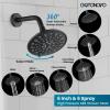 imagegotonovo Shower Faucet Set Bathroom Shower Head and Handle Set Complete 6 Settings 6 inch Rainfall Shower Head Kit High Pressure Shower System Combo Shower Trim Kit with Valve Brushed GoldMatte Black