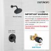imagegotonovo Shower Faucet Set Bathroom Shower Head and Handle Set Complete 6 Settings 6 inch Rainfall Shower Head Kit High Pressure Shower System Combo Shower Trim Kit with Valve Brushed GoldMatte Black