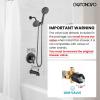 imagegotonovo Tub Shower Faucet Set Bathroom Shower Head Kit High Pressure Bathtub Shower Faucet 6 Modes ABS Handheld Spray Valve and Shower Trim Kit Shower Head and Handle Set Brushed NickelOil Rubbed Bronze