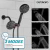 imagegotonovo Tub Shower Faucet Set Bathroom Shower Head Kit High Pressure Bathtub Shower Faucet 6 Modes ABS Handheld Spray Valve and Shower Trim Kit Shower Head and Handle Set Brushed NickelMatte Black
