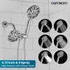 imagegotonovo Tub Shower Faucet Set Bathroom Shower Head Kit High Pressure Bathtub Shower Faucet 6 Modes ABS Handheld Spray Valve and Shower Trim Kit Shower Head and Handle Set Brushed NickelPolished Chrome