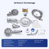 imagegotonovo Tub Shower Faucet Set Bathroom Shower Head Kit High Pressure Bathtub Shower Faucet 6 Modes ABS Handheld Spray Valve and Shower Trim Kit Shower Head and Handle Set Brushed NickelPolished Chrome