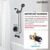 imagegotonovo Tub Shower Faucet Set Bathroom Shower Head Kit High Pressure Bathtub Shower Faucet 6 Modes ABS Handheld Spray Valve and Shower Trim Kit Shower Head and Handle Set Brushed NickelMatte Black