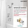 imagegotonovo Tub Shower Faucet Set Bathroom Shower Head Kit High Pressure Bathtub Shower Faucet 6 Modes ABS Handheld Spray Valve and Shower Trim Kit Shower Head and Handle Set Brushed NickelPolished Chrome