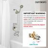 imagegotonovo Tub Shower Faucet Set Bathroom Shower Head Kit High Pressure Bathtub Shower Faucet 6 Modes ABS Handheld Spray Valve and Shower Trim Kit Shower Head and Handle Set Brushed NickelBrushed Nickel
