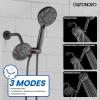 imagegotonovo Tub Shower Faucet Set Bathroom Shower Head Kit High Pressure Bathtub Shower Faucet 6 Modes ABS Handheld Spray Valve and Shower Trim Kit Shower Head and Handle Set Brushed NickelOil Rubbed Bronze