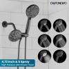 imagegotonovo Tub Shower Faucet Set Bathroom Shower Head Kit High Pressure Bathtub Shower Faucet 6 Modes ABS Handheld Spray Valve and Shower Trim Kit Shower Head and Handle Set Brushed NickelOil Rubbed Bronze
