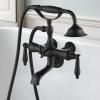 imagegotonovo 3 38 Vintage Bathtub Filler Wall Mount Clawfoot Tub Faucet Shower Kit with Handheld Shower 2Functions Double Level Handle Vintage Telephone Handheld Shower Antique BrassMatte Black