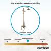 imagegotonovo Exposed Bathroom Shower Faucet Wall Mounted Shower System 8 Inch Shower Head and Tub Spout Double Cross Handles Adjustable Handheld Sprayer Curved Pipe Brushed NickelAntique Brass