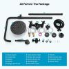 imagegotonovo Exposed Bathroom Shower Faucet Wall Mounted Shower System 8 Inch Shower Head and Tub Spout Double Cross Handles Adjustable Handheld Sprayer Curved Pipe Antique BrassOil Rubbed Bronze