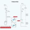 imagegotonovo Exposed Bathroom Shower Faucet Wall Mounted Shower System 8 Inch Shower Head and Tub Spout Double Cross Handles Adjustable Handheld Sprayer Curved Pipe Brushed NickelAntique Brass