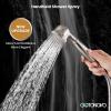 imagegotonovo Exposed Bathroom Shower Faucet Wall Mounted Shower System 8 Inch Shower Head and Tub Spout Double Cross Handles Adjustable Handheld Sprayer Curved Pipe Brushed NickelBrushed Nickel