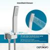 image:imagegotonovo Shower System with Tub SpoutWaterfall Tub Shower Faucet Set for Bathroom Head and Handle Set Wall Mounted 3 Function Roughin Valve and Trim Included 12 inch Shower Head Oil Rubbed BronzePolished Chrome