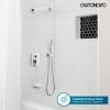 image:imagegotonovo Shower System with Tub SpoutWaterfall Tub Shower Faucet Set for Bathroom Head and Handle Set Wall Mounted 3 Function Roughin Valve and Trim Included 12 inch Shower Head Oil Rubbed BronzePolished Chrome